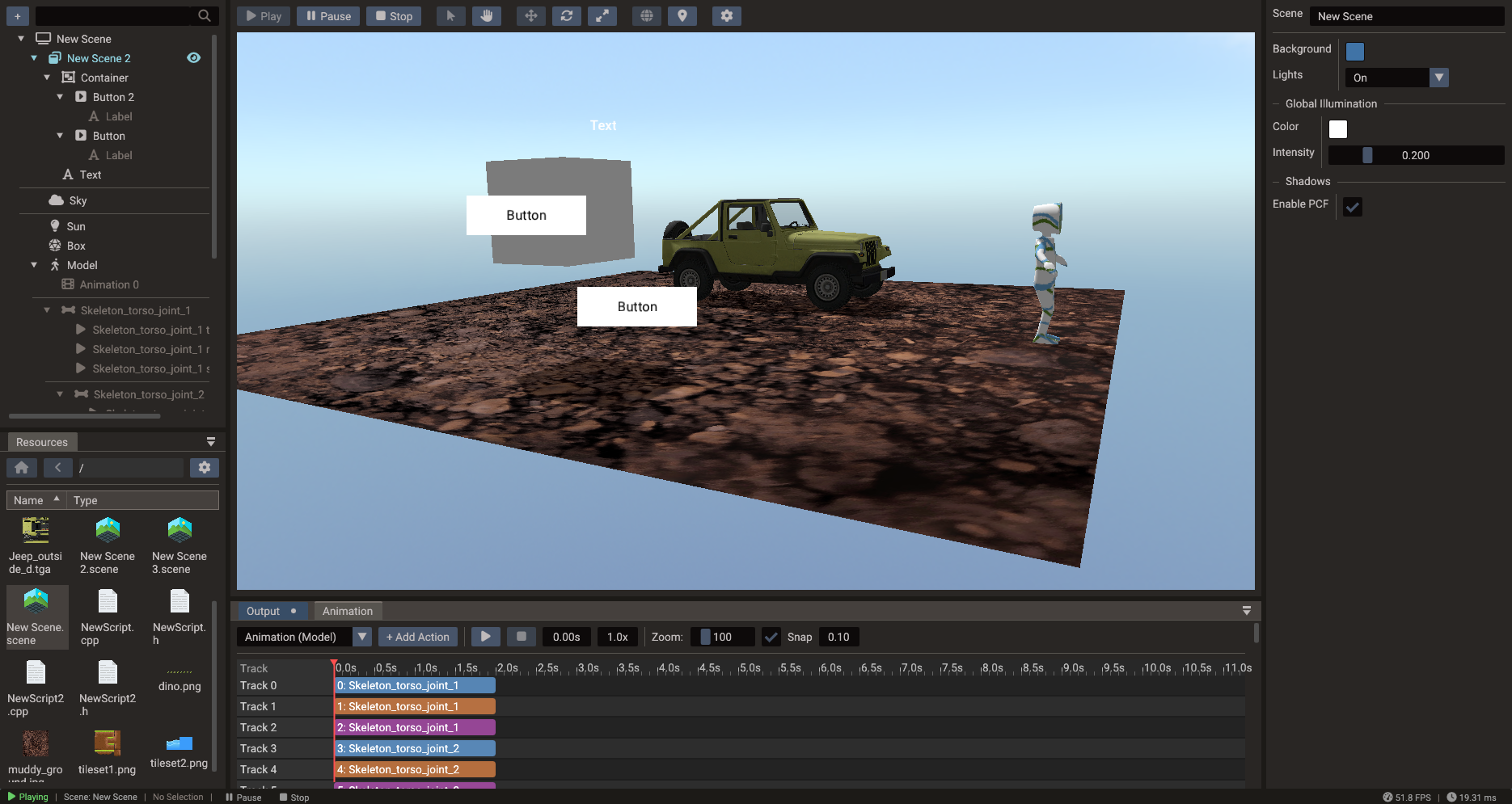 3D scene in play mode