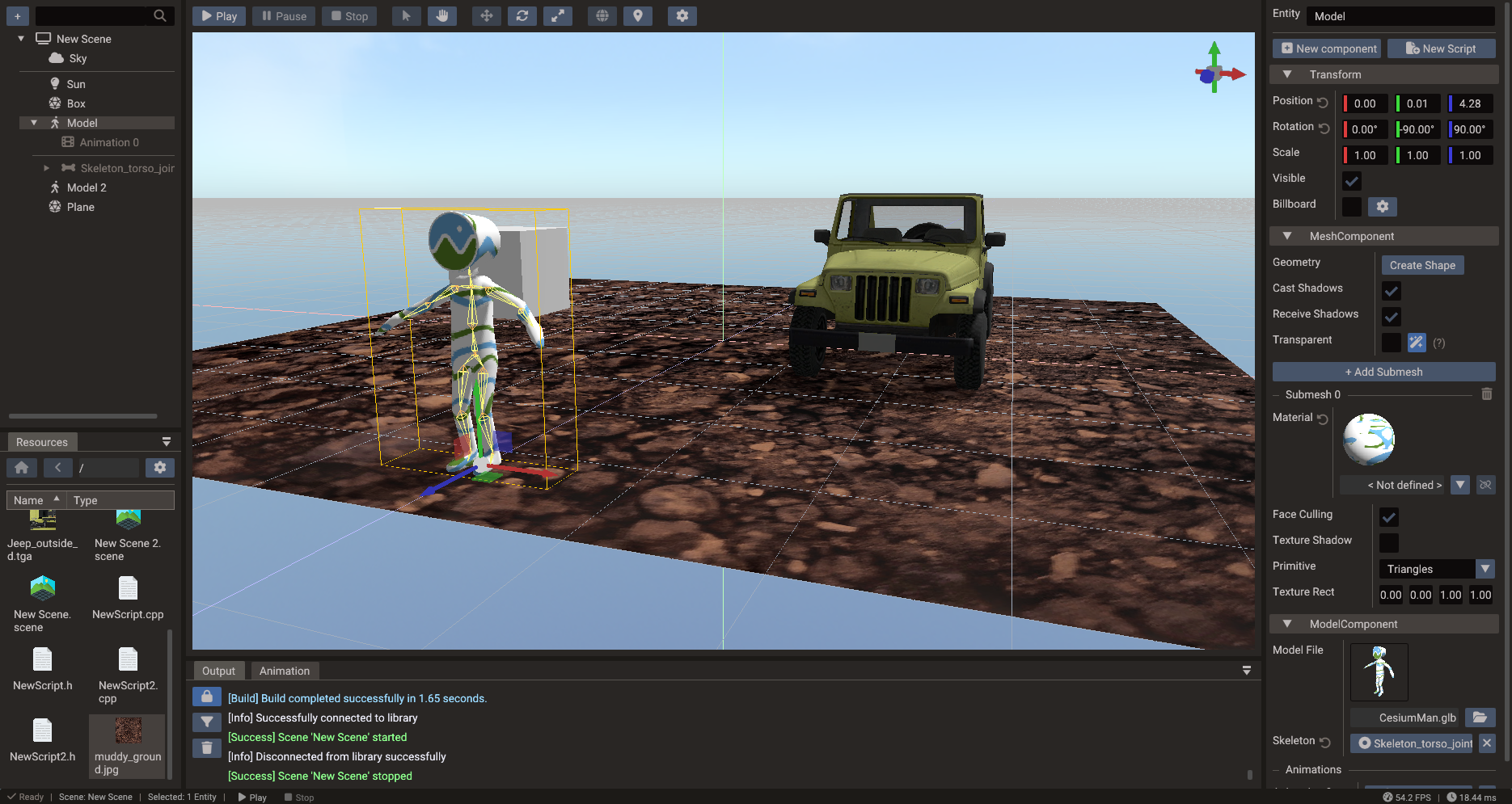 Doriax Engine Editor — 3D scene
