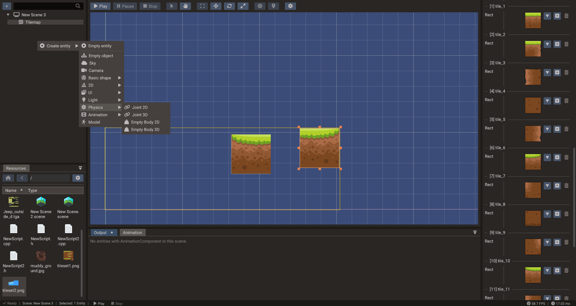 Create entity from the Structure panel