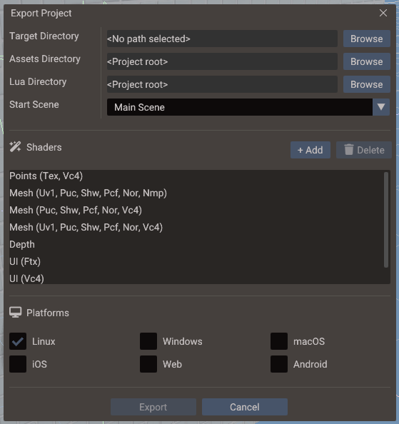 Export window