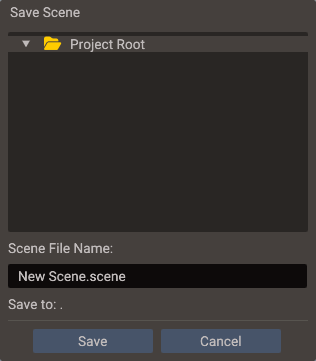 Save Scene asks where a never-saved scene goes