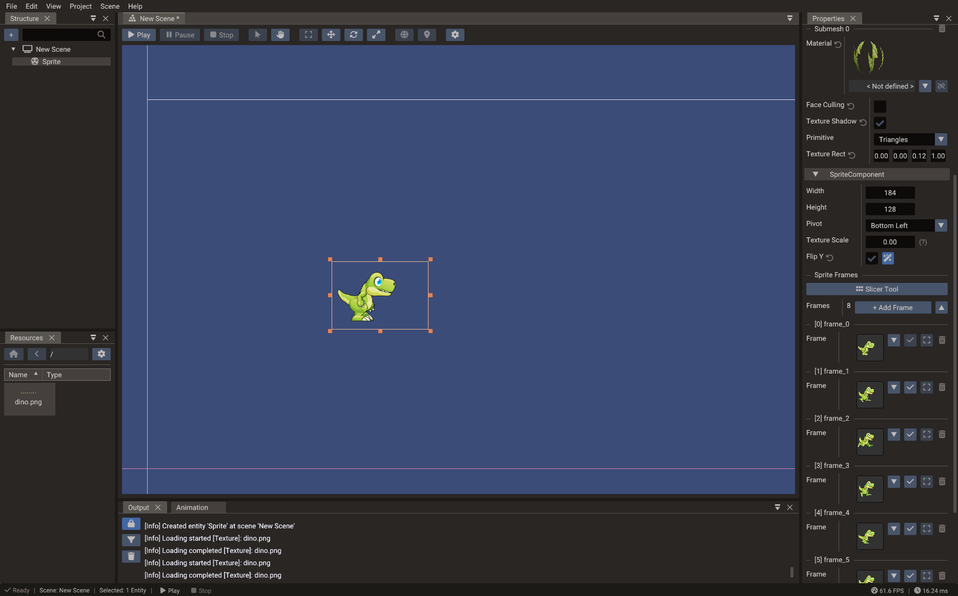 First 2D scene running